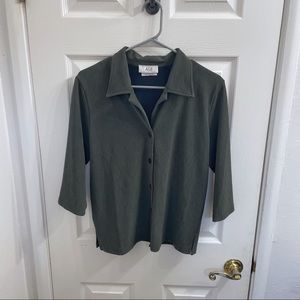 AGB California olive half sleeve collared button shirt